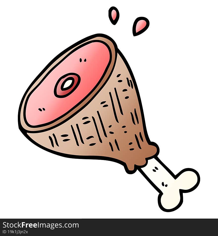 cartoon doodle cooked meat