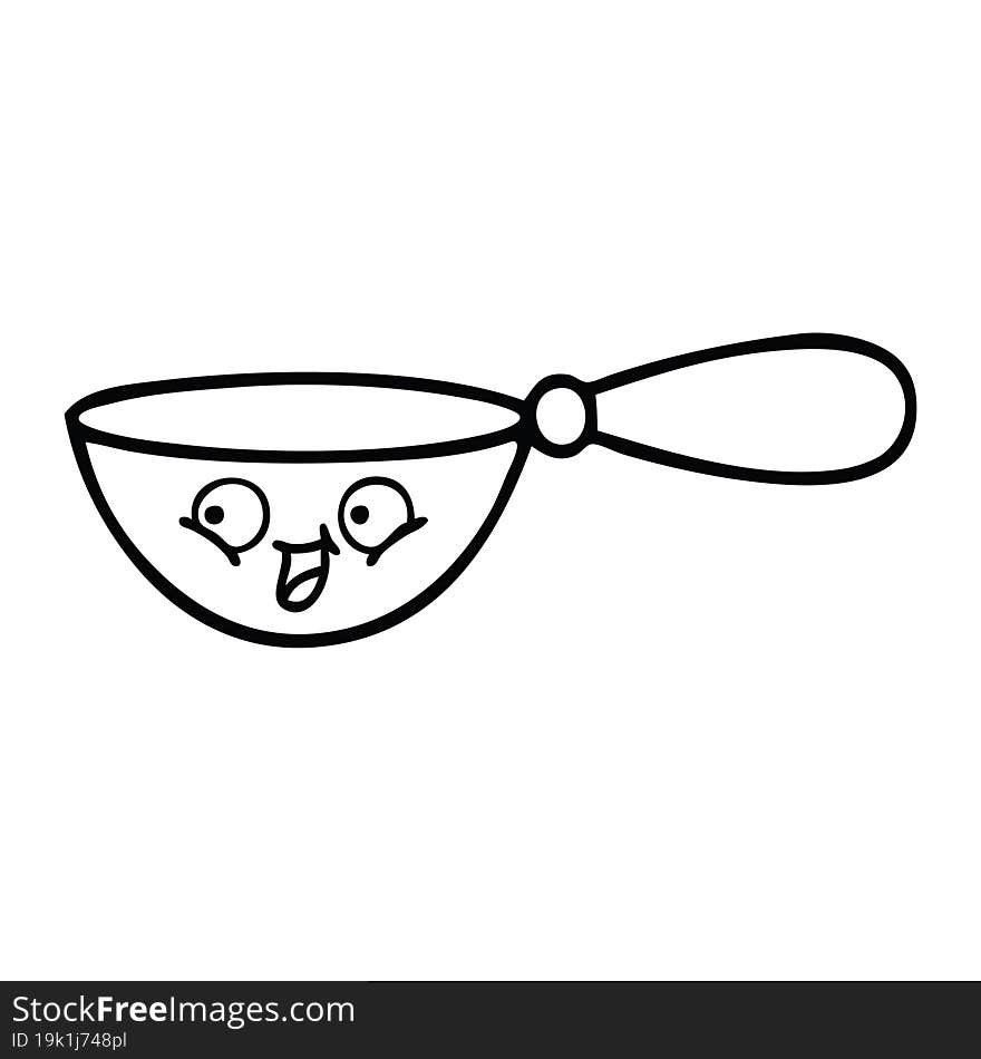 line drawing cartoon of a measuring spoon