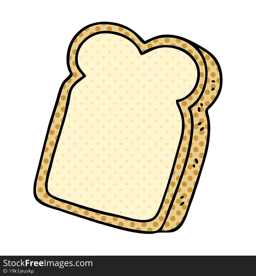 comic book style quirky cartoon slice of bread. comic book style quirky cartoon slice of bread