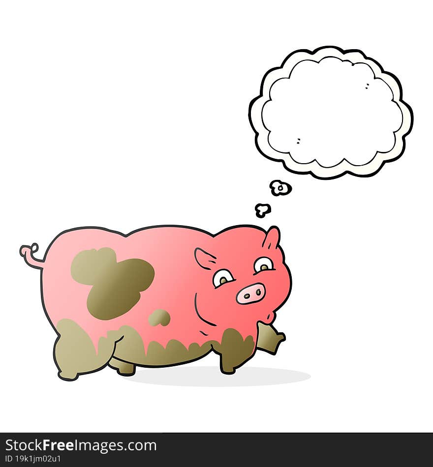 Thought Bubble Cartoon Pig