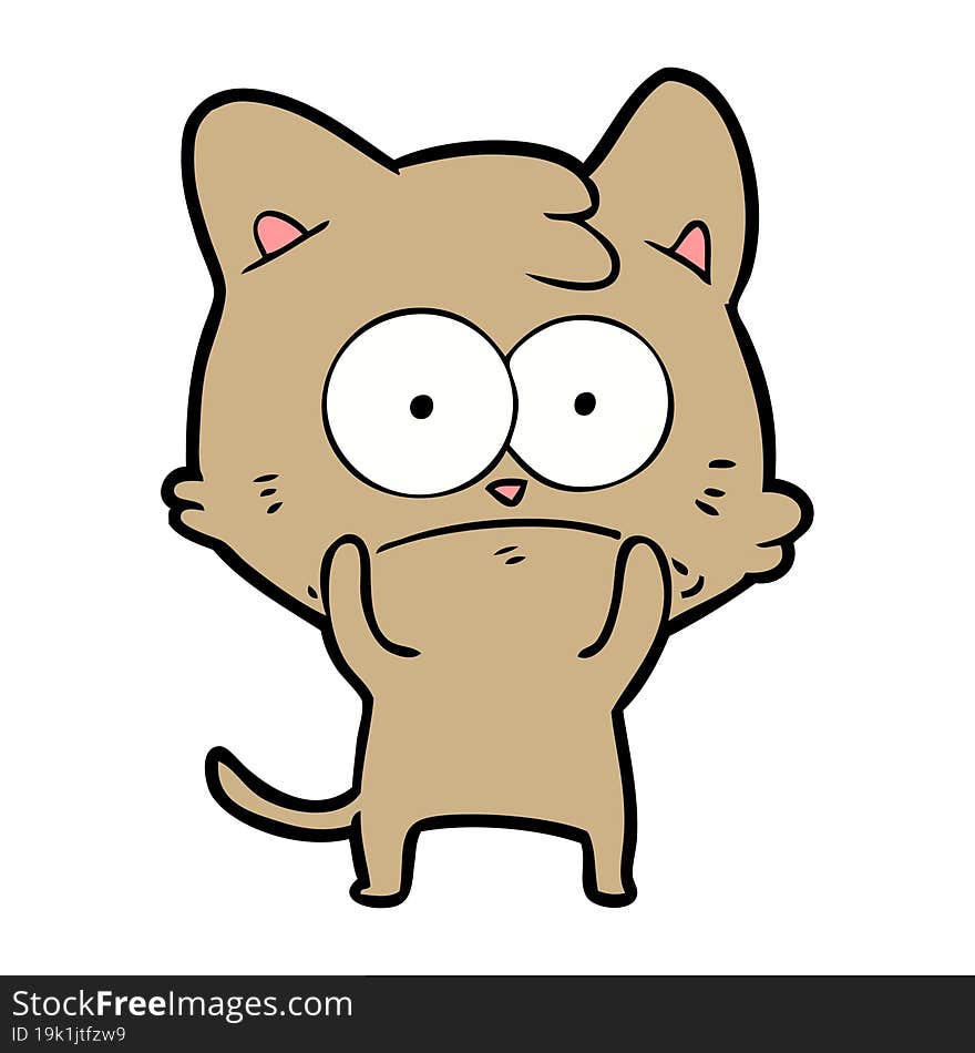 cartoon nervous cat. cartoon nervous cat