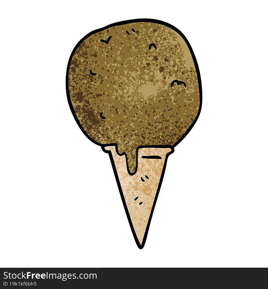 Cartoon Doodle Ice Cream Cone