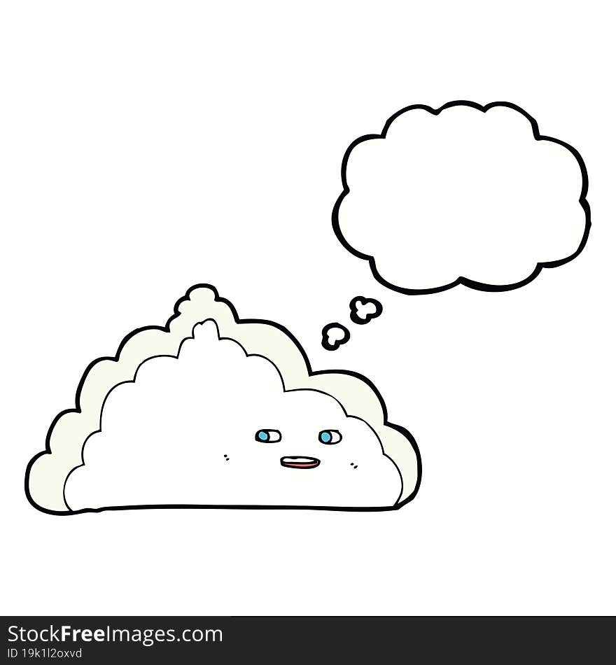 cartoon cloud with thought bubble