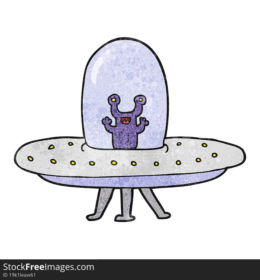 textured cartoon flying saucer