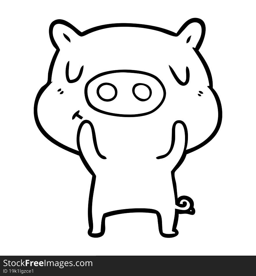 cartoon content pig. cartoon content pig