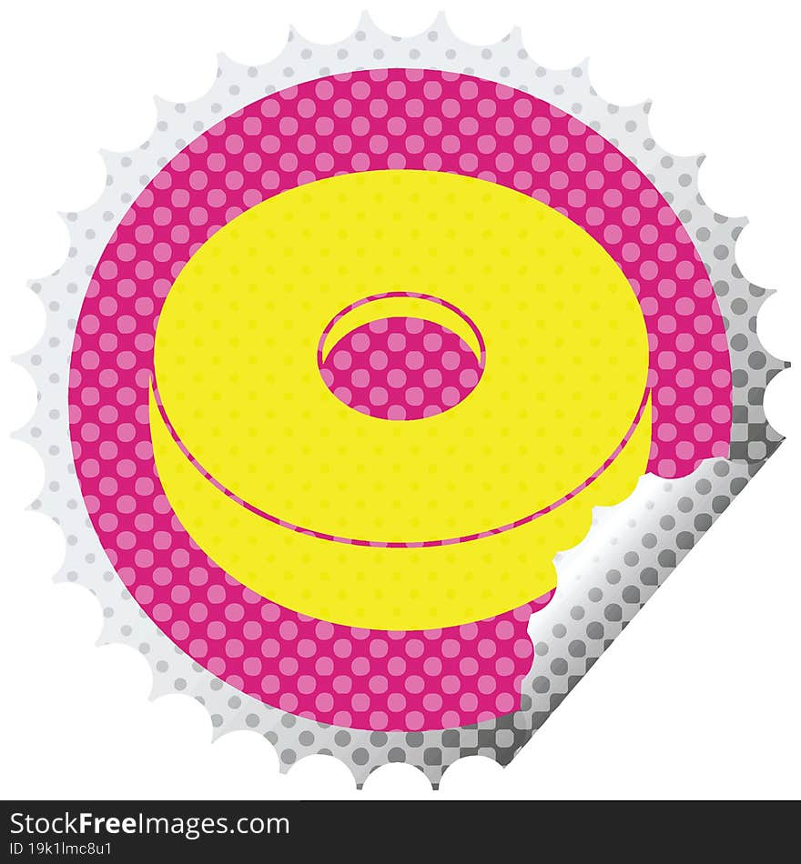 donut graphic circular peeling sticker