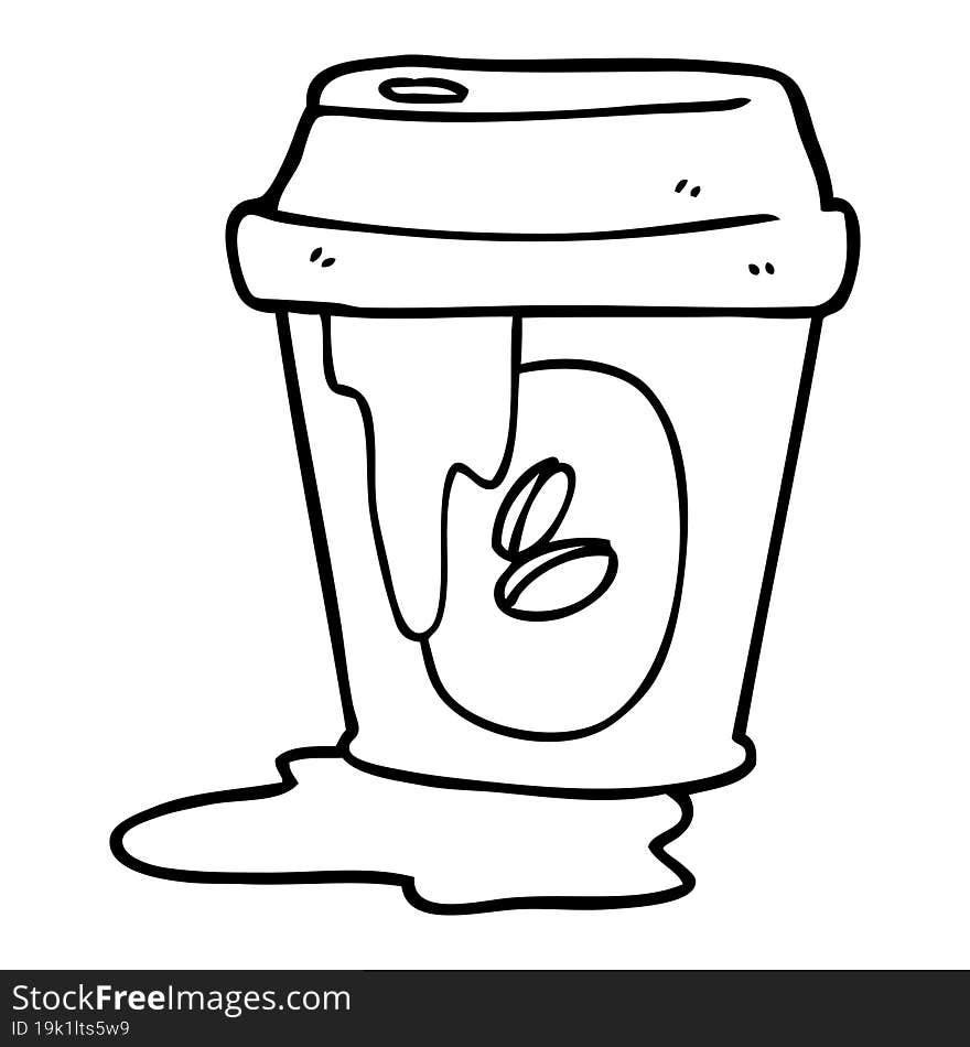 messy coffee cup cartoon. messy coffee cup cartoon