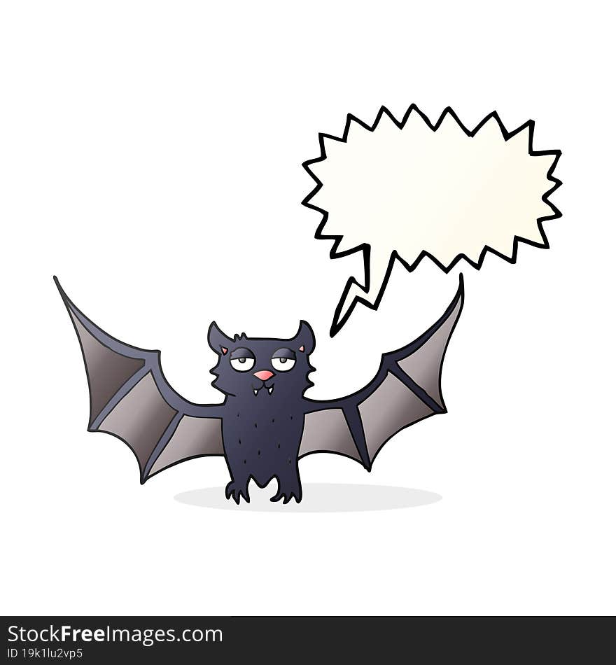 Speech Bubble Cartoon Halloween Bat