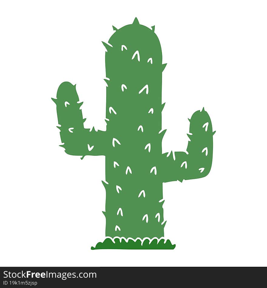 Flat Color Style Cartoon Cactus