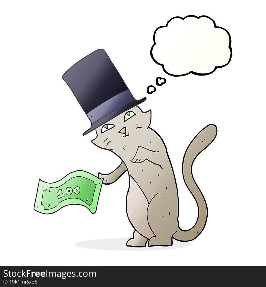 thought bubble cartoon rich cat