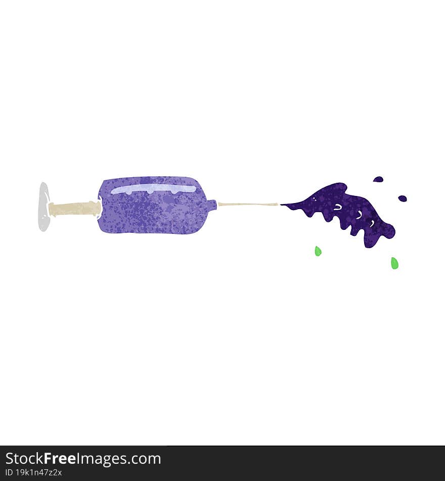 cartoon squirting medical needle