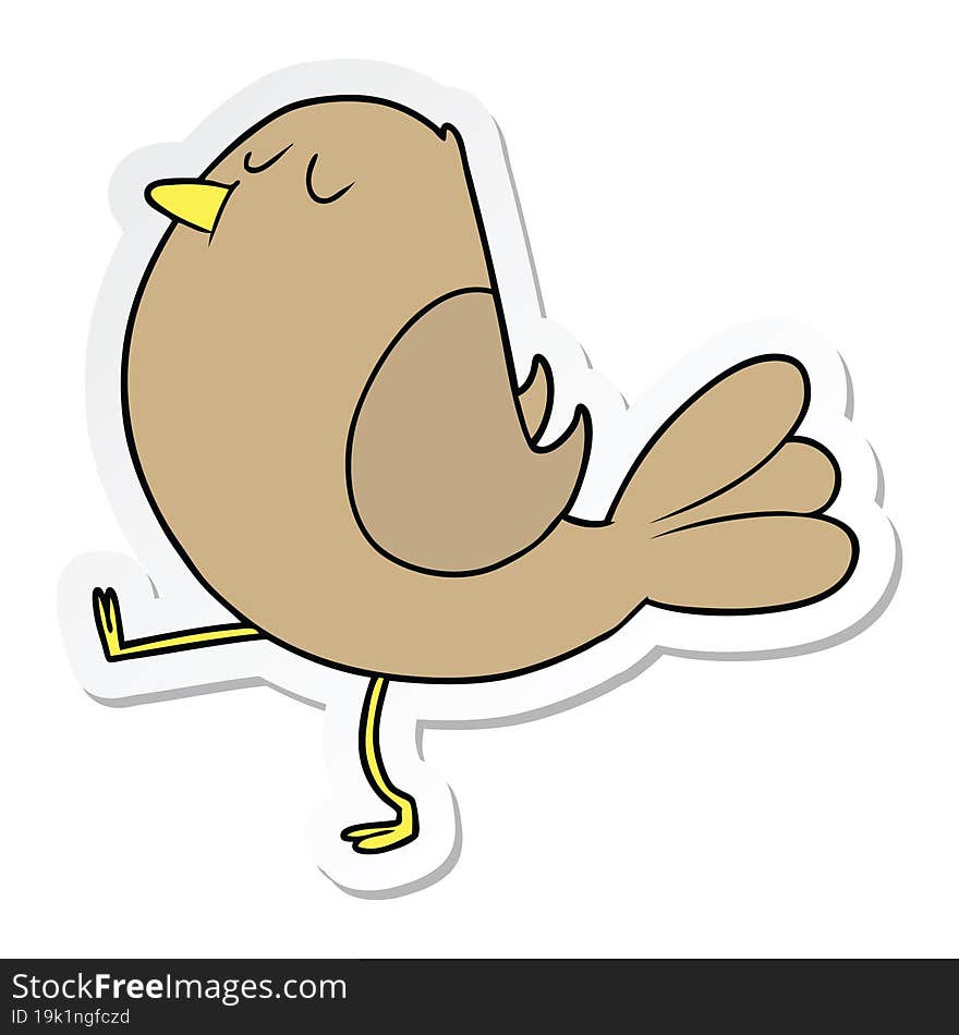 sticker of a cartoon bird