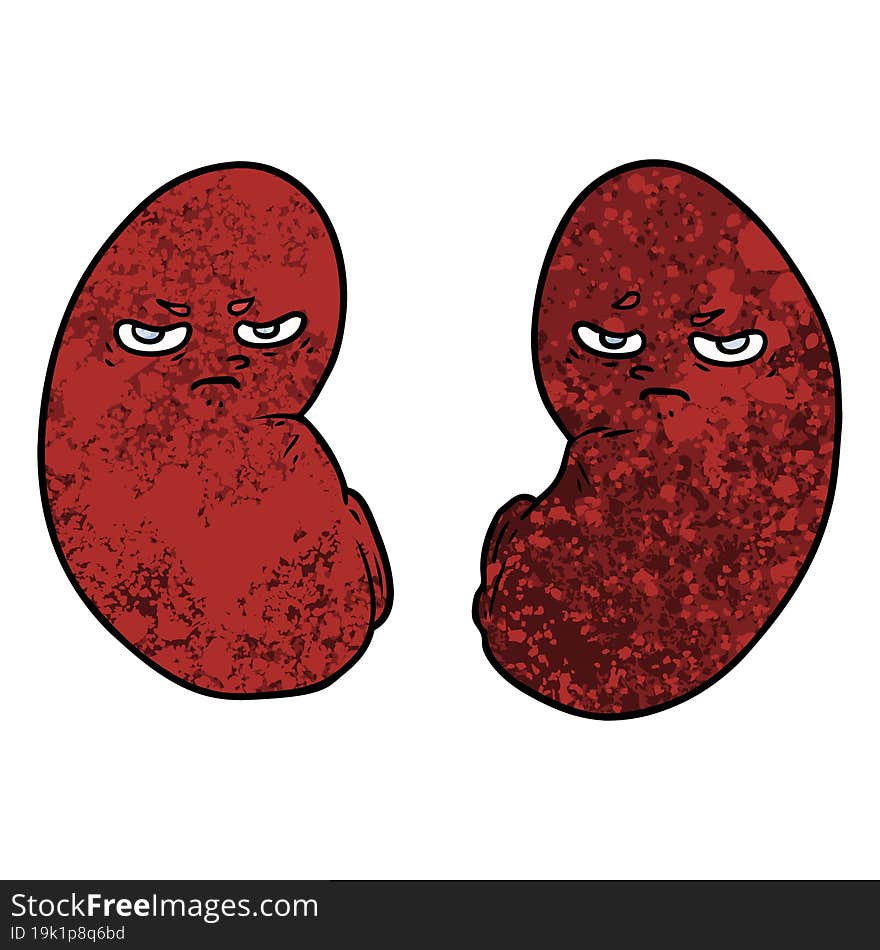 cartoon irritated kidneys. cartoon irritated kidneys