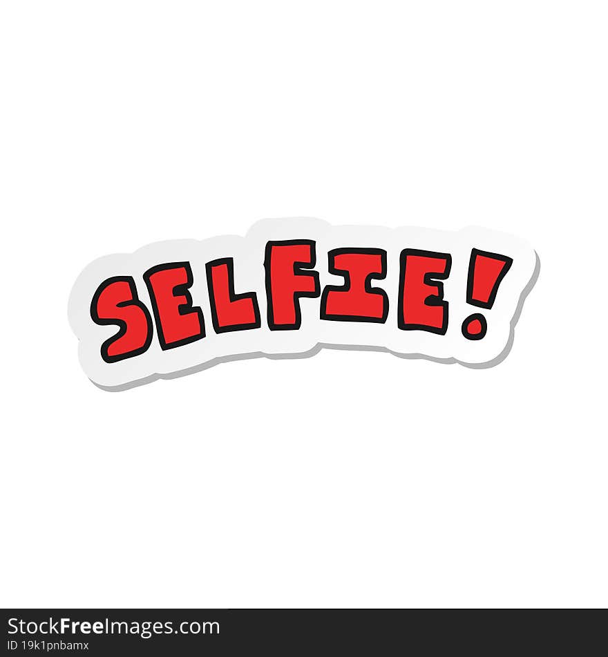 sticker of a cartoon selfie symbol