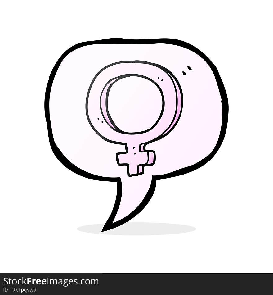 Speech Bubble Cartoon Female Symbol