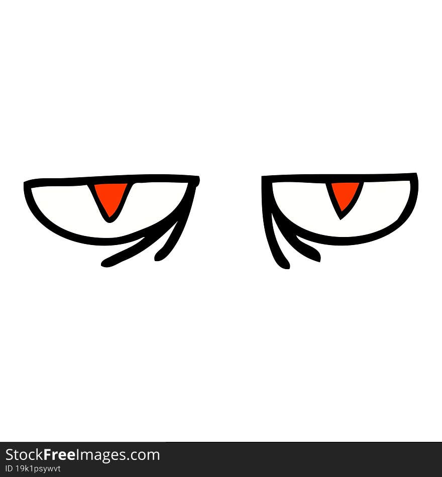 hand drawn doodle style cartoon evil eyes