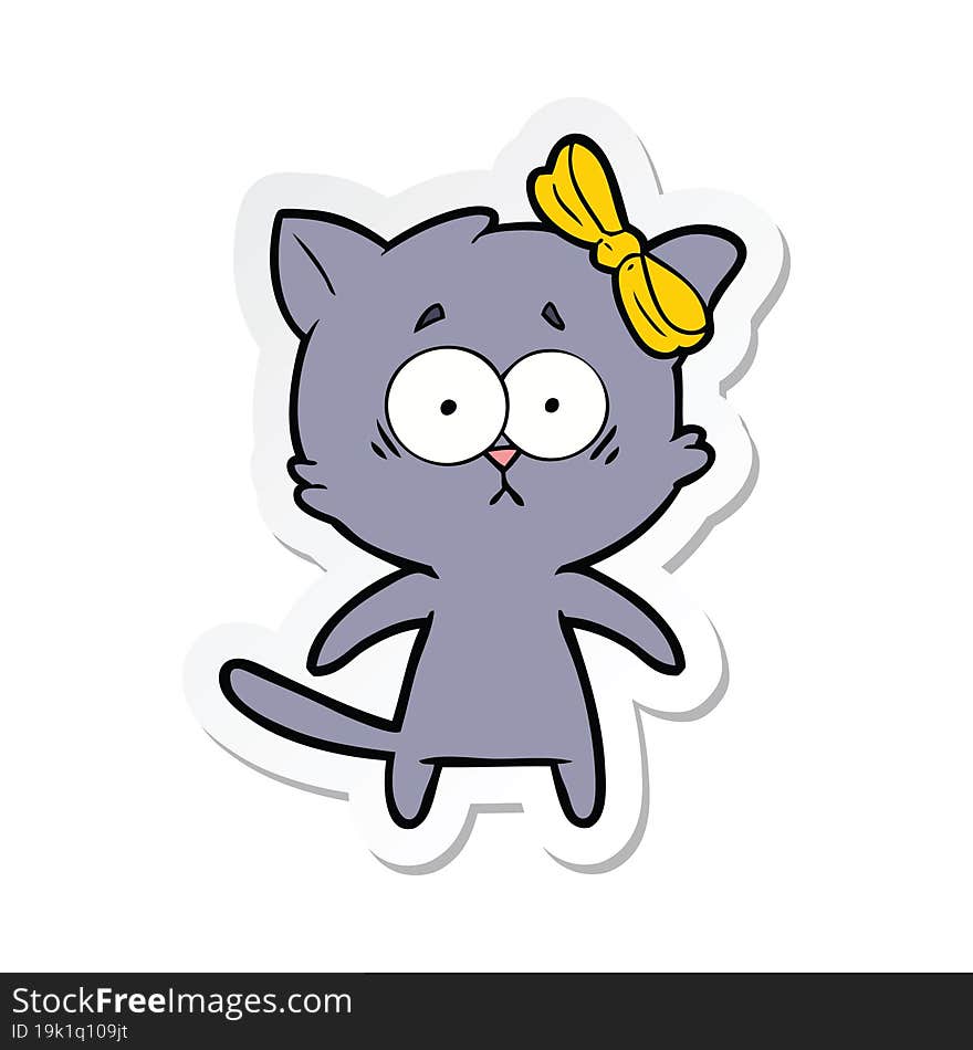 sticker of a cartoon cat