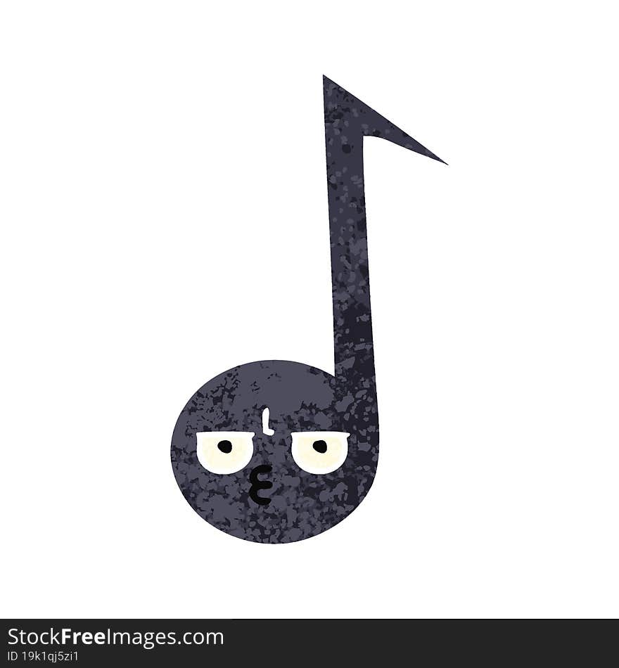 retro illustration style cartoon musical note