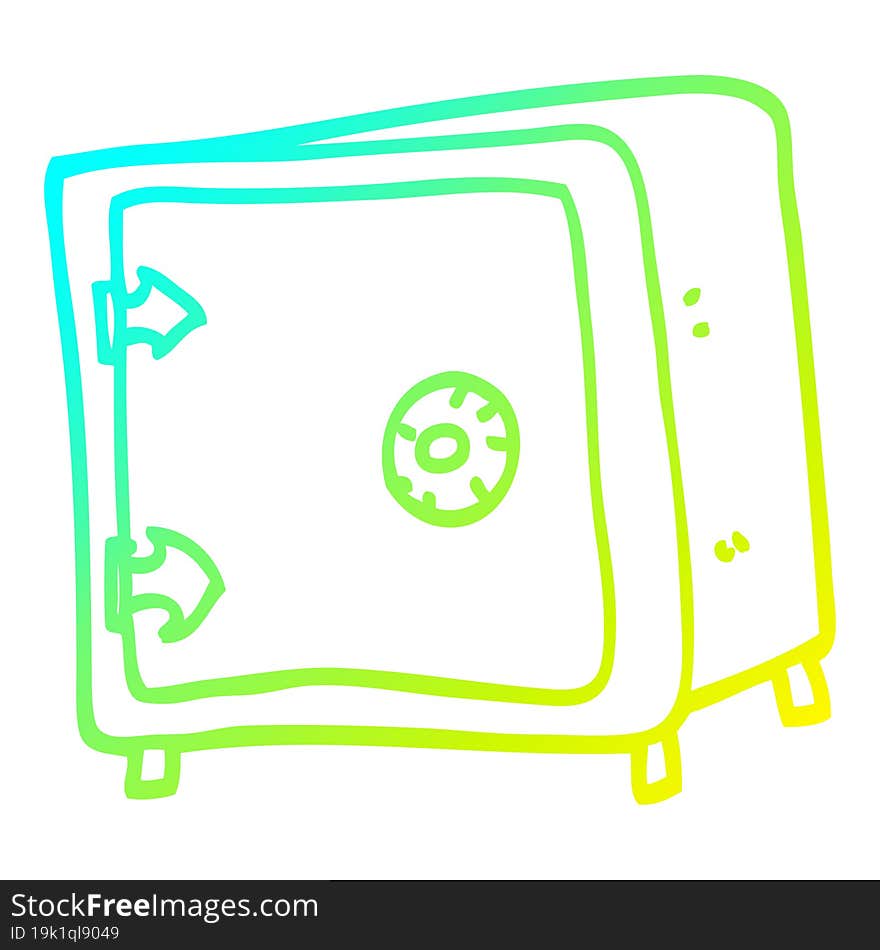 cold gradient line drawing cartoon old safe