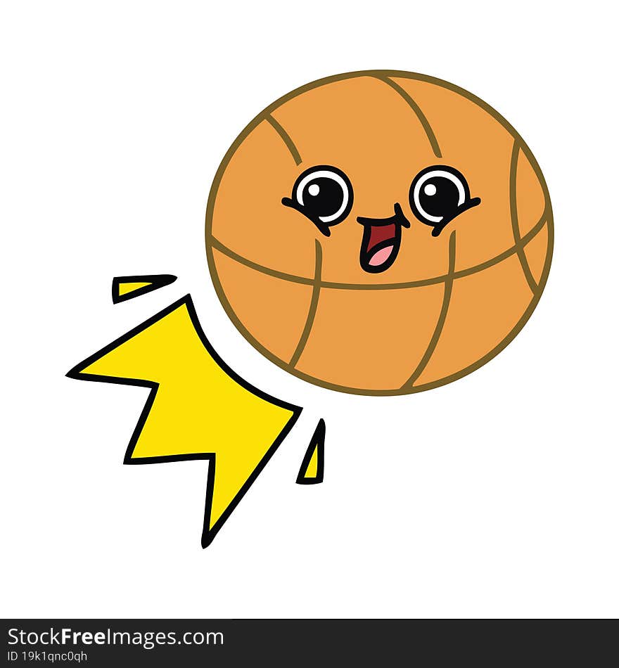 cute cartoon of a basketball. cute cartoon of a basketball