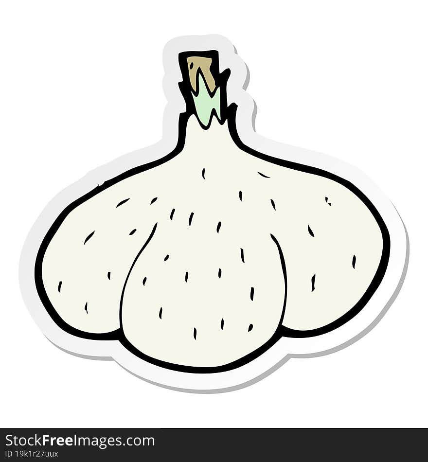 sticker of a cartoon garlic