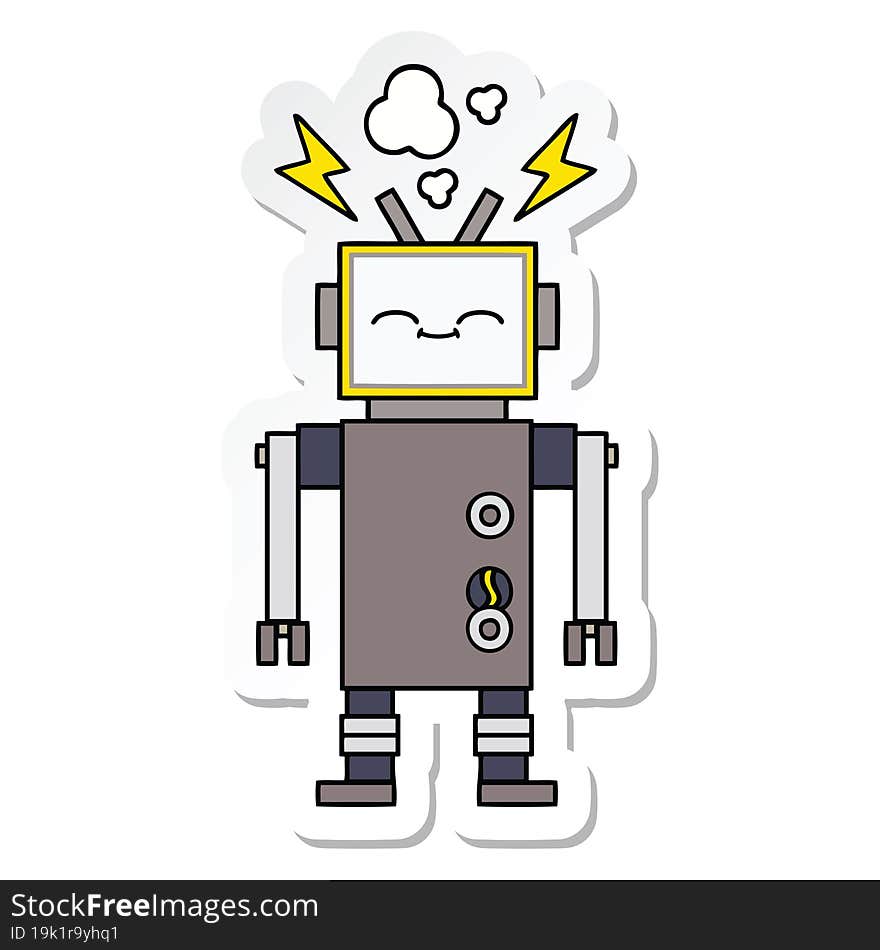 sticker of a cute cartoon robot