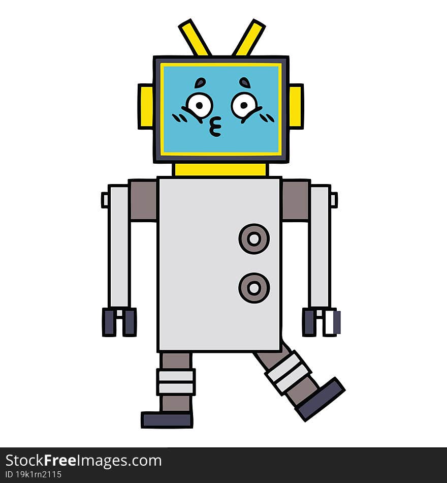 cute cartoon of a robot. cute cartoon of a robot