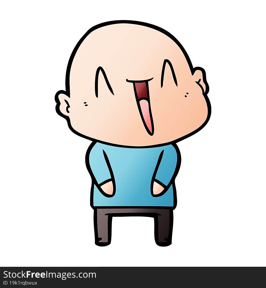 happy cartoon bald man. happy cartoon bald man