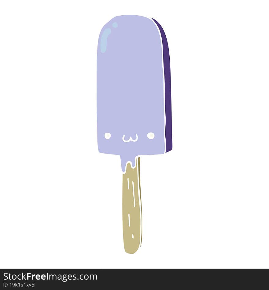 flat color style cartoon ice lolly