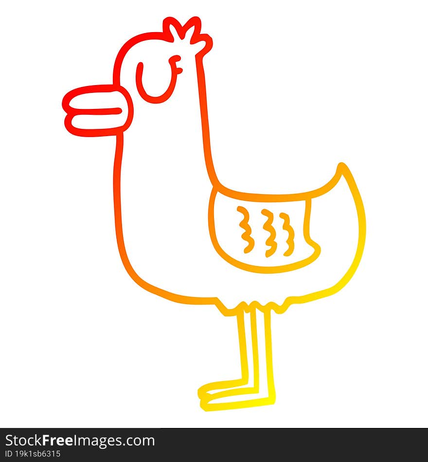 warm gradient line drawing cartoon sea gull