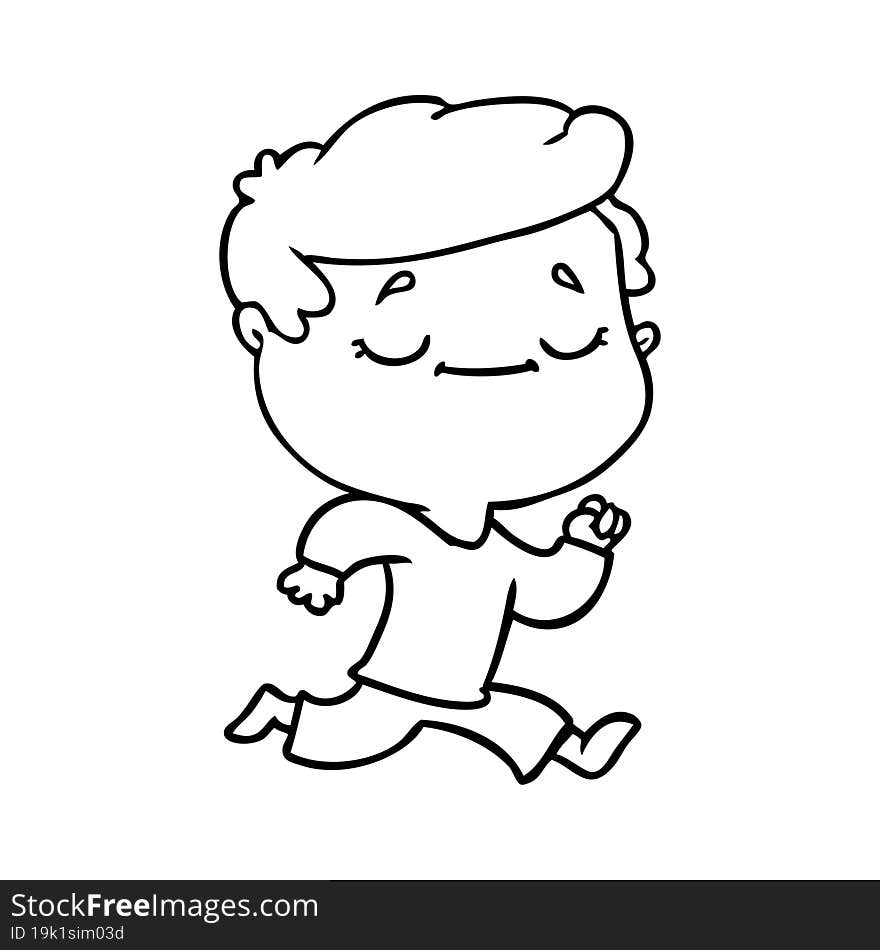 cartoon peaceful man running. cartoon peaceful man running