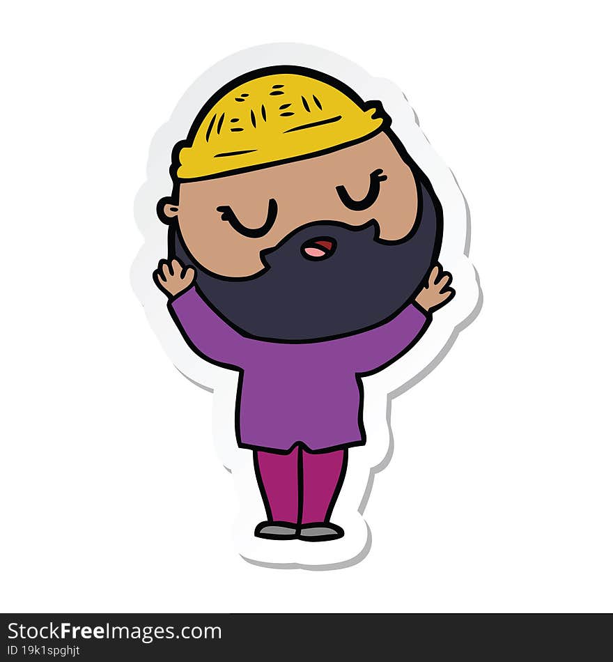 sticker of a cartoon man with beard