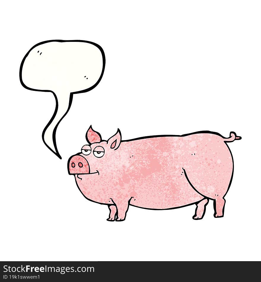 speech bubble textured cartoon huge pig