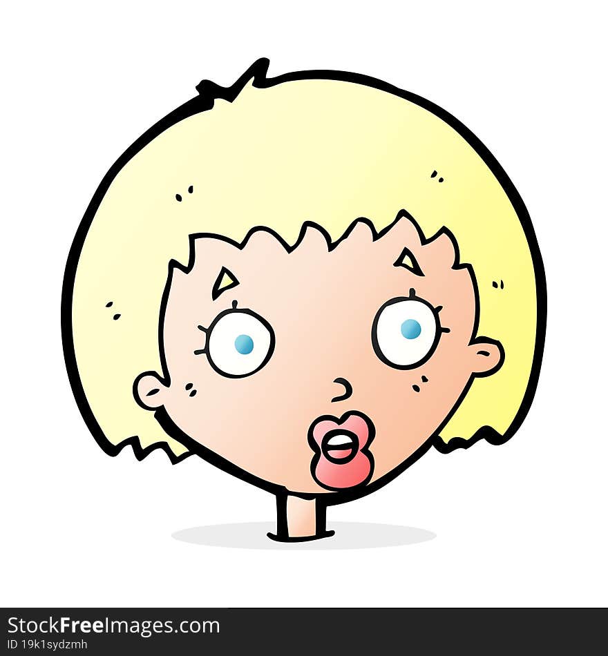 Cartoon Surprised Female Face