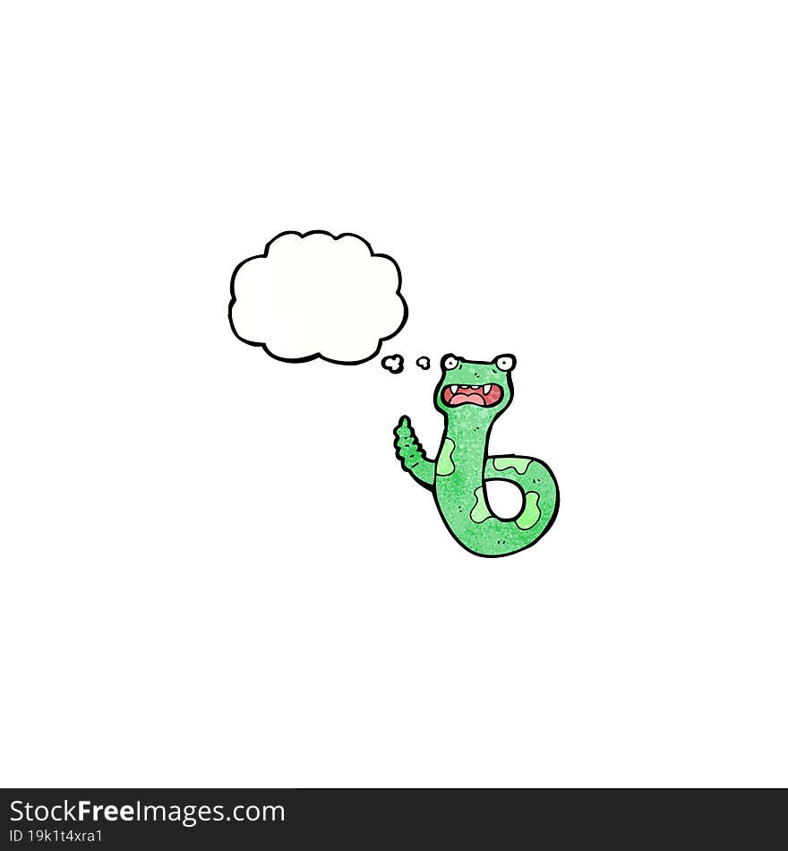 Cartoon Snake With Thought Bubble