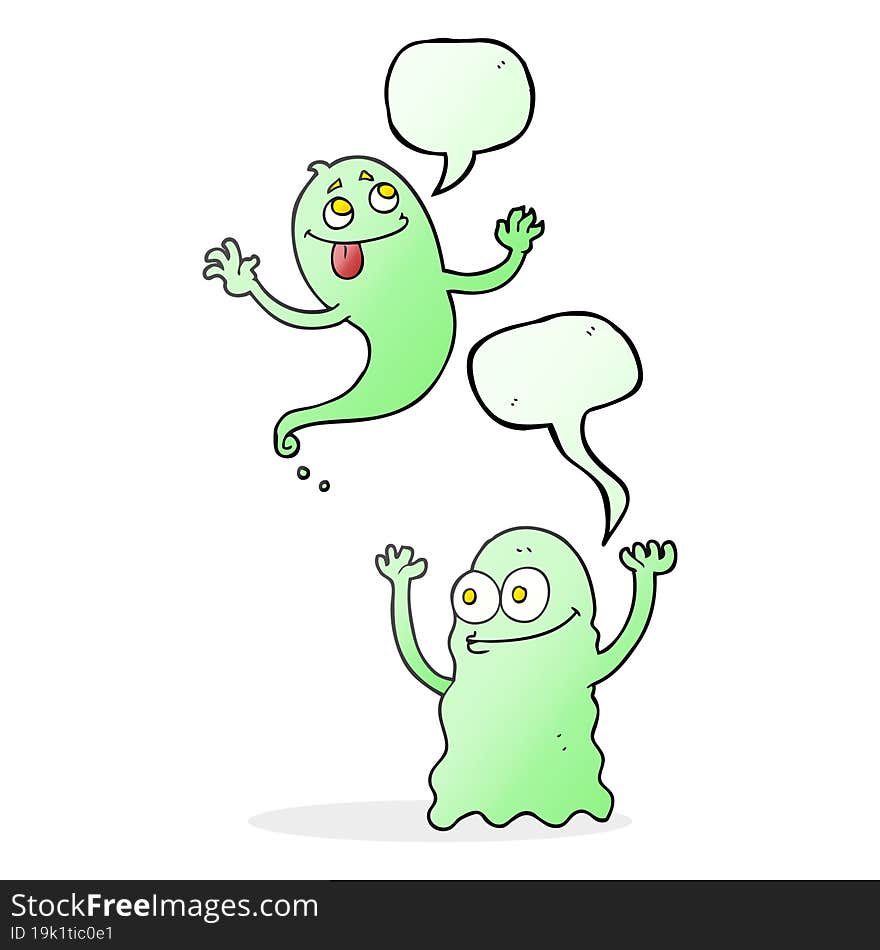 speech bubble cartoon ghosts