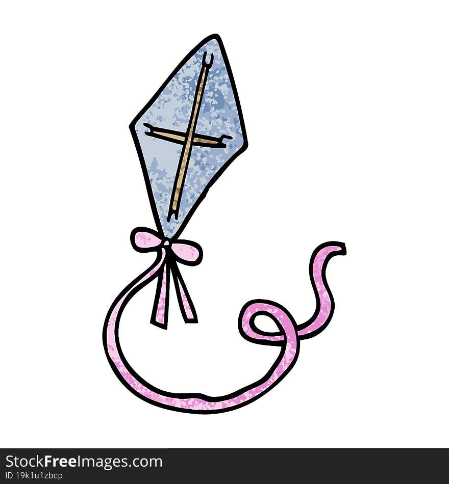 grunge textured illustration cartoon kite