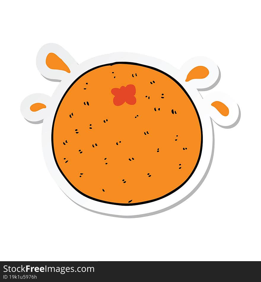 sticker of a cartoon orange