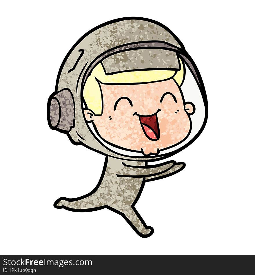 happy cartoon astronaut. happy cartoon astronaut