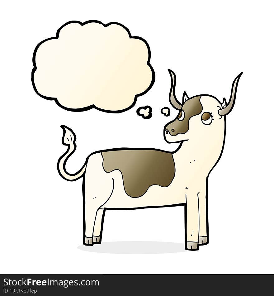 Cartoon Cow With Thought Bubble