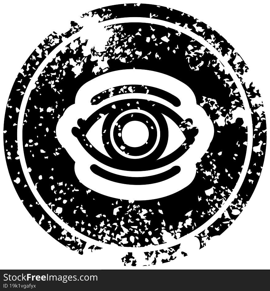 staring eye distressed icon