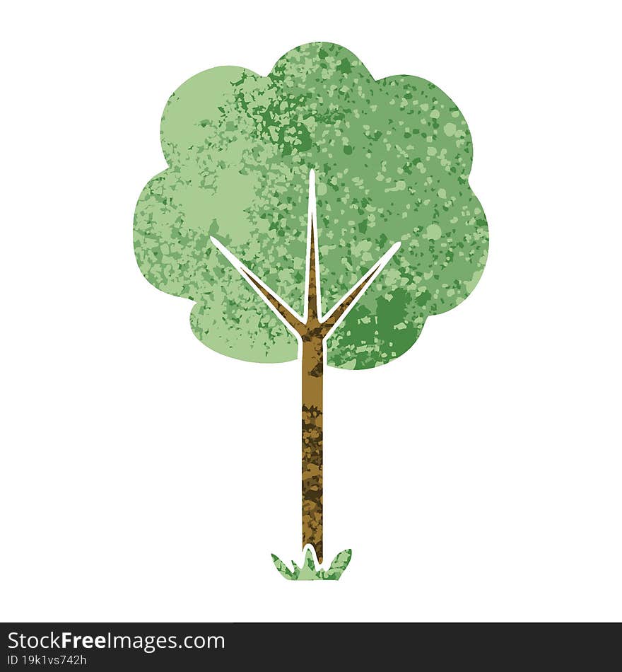 quirky retro illustration style cartoon tree