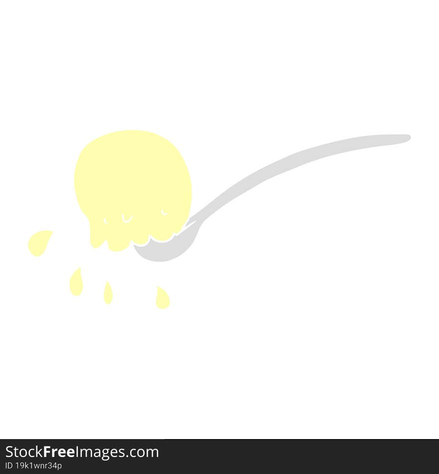 flat color illustration of a cartoon scoop of icecream