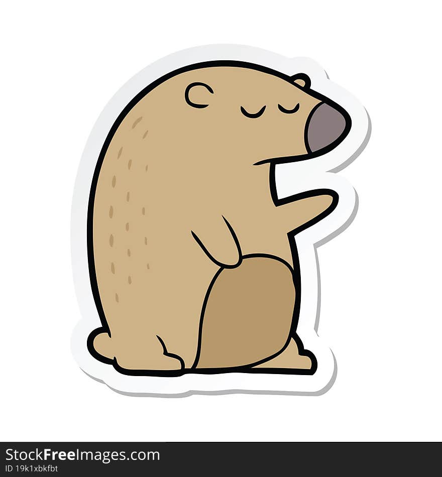 sticker of a cartoon bear