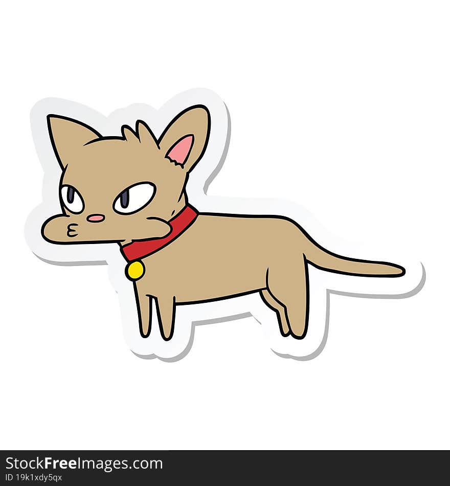 Sticker Of A Cartoon Cat