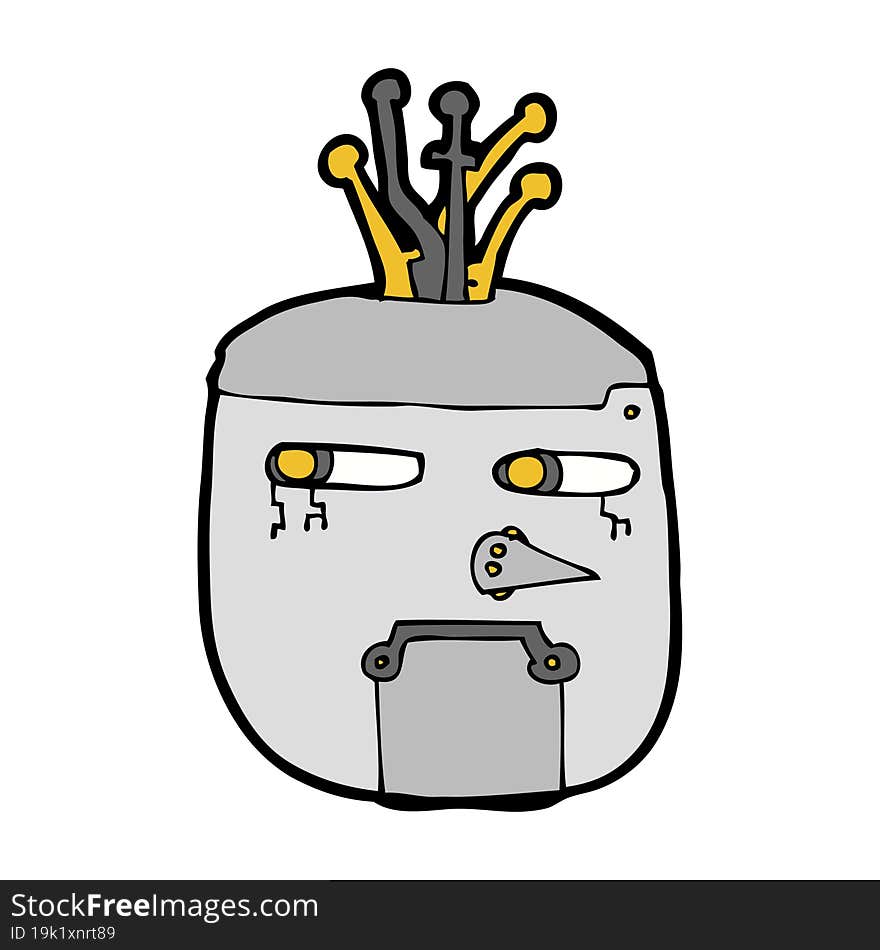 cartoon robot head