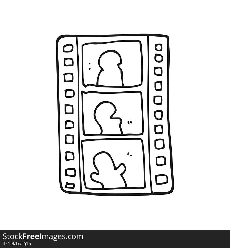 black and white cartoon film strip