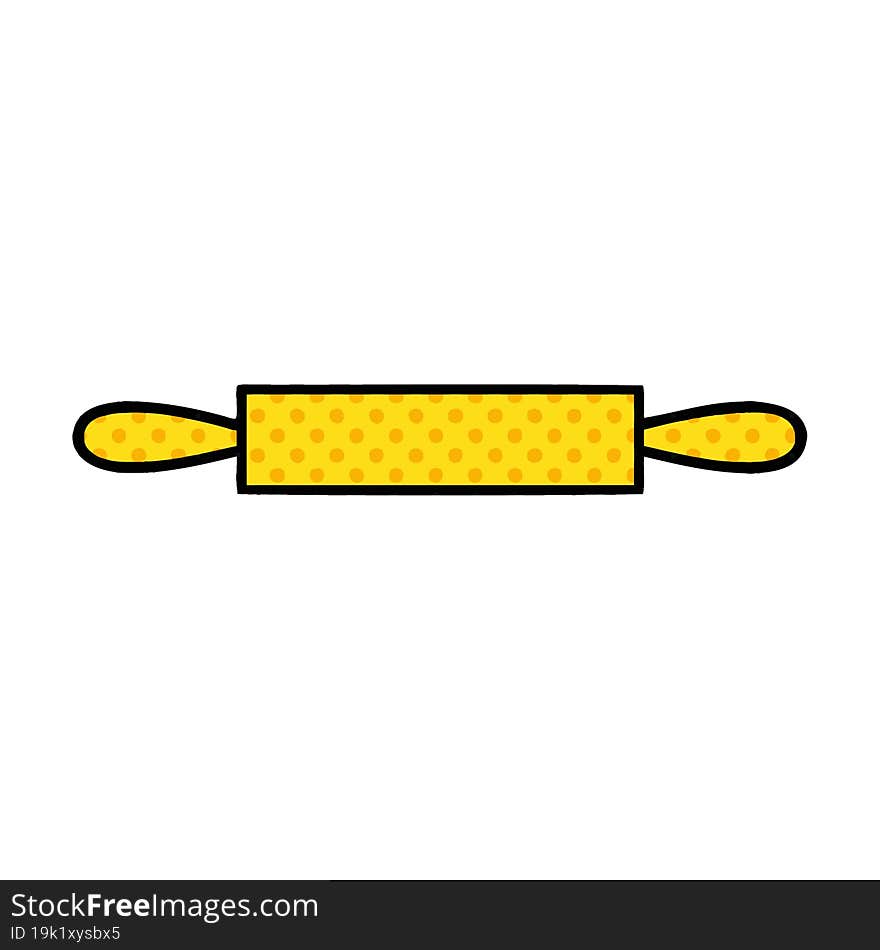 comic book style cartoon rolling pin