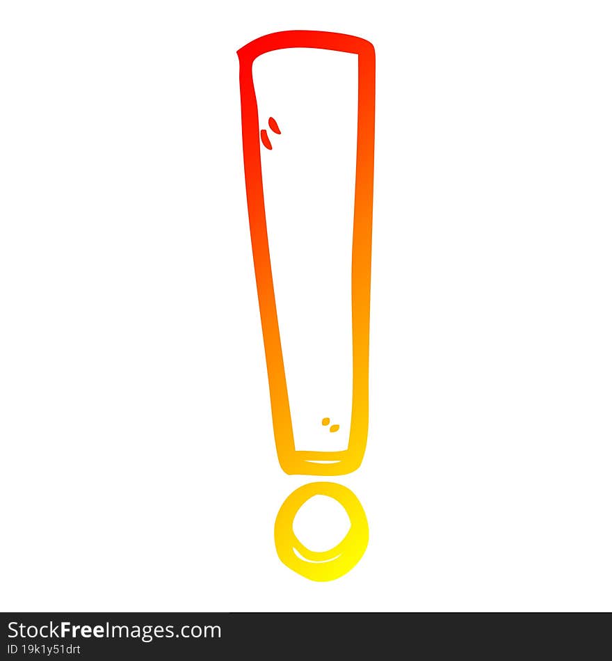 warm gradient line drawing cartoon exclamation mark