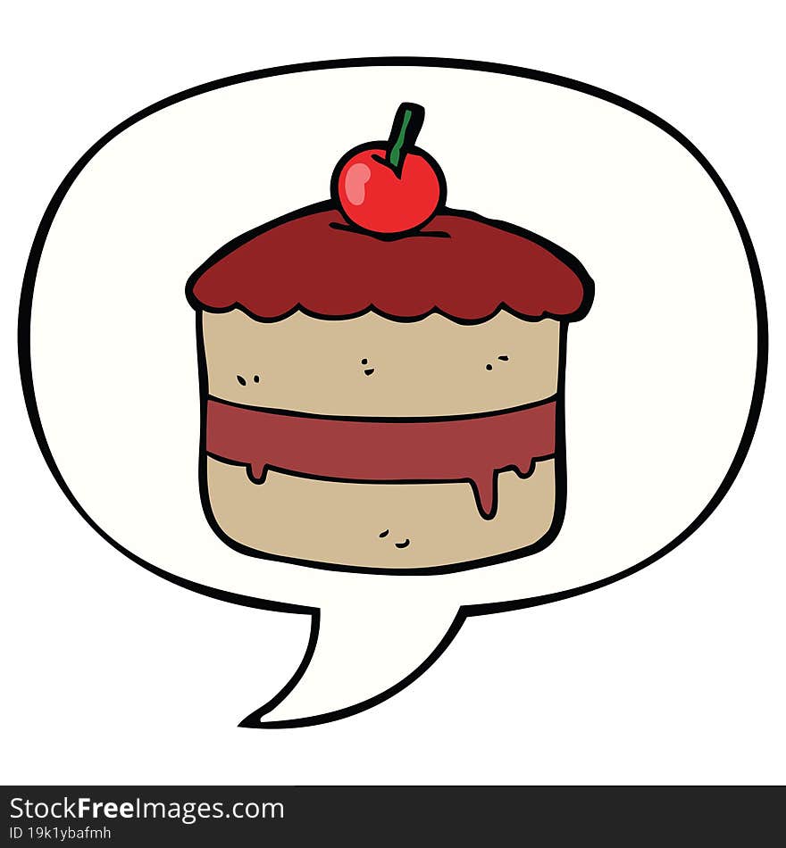 cartoon cake and speech bubble